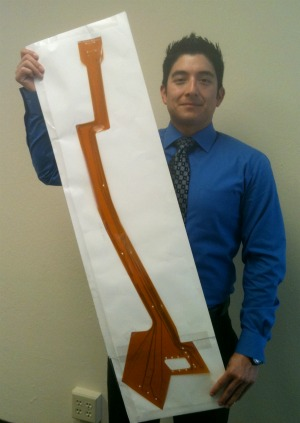 Andrew Gonzales with a Flex PCB