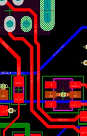 Example of differential routing for high speed USB 2.0