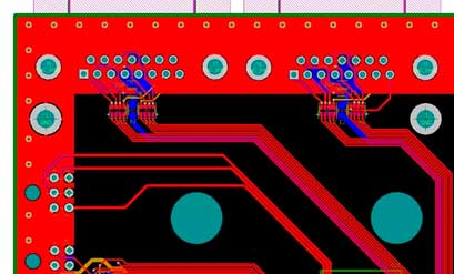 ground plane  lining a sensitive PCB protecting against off-board interference