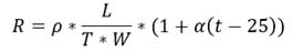 Equation for calculating PCB Trace Resistance