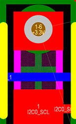 The other example  a simple passive component (like a resistor) that contains a via in one of its pads.