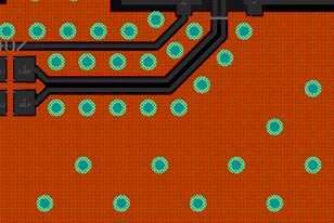 Via stitching using thermal management