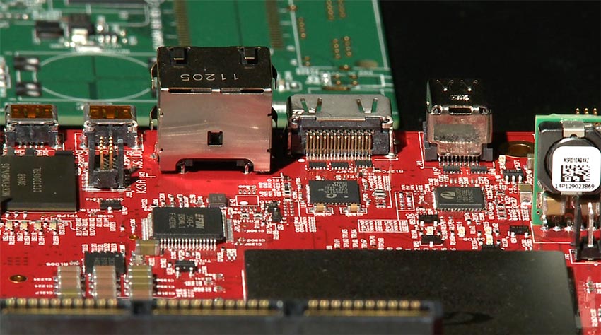 Crossection BGA with solder on PCB