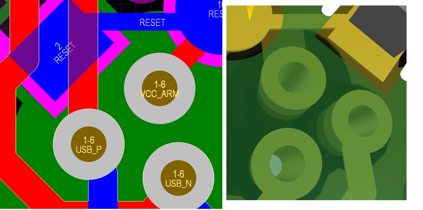 vias closeto pads